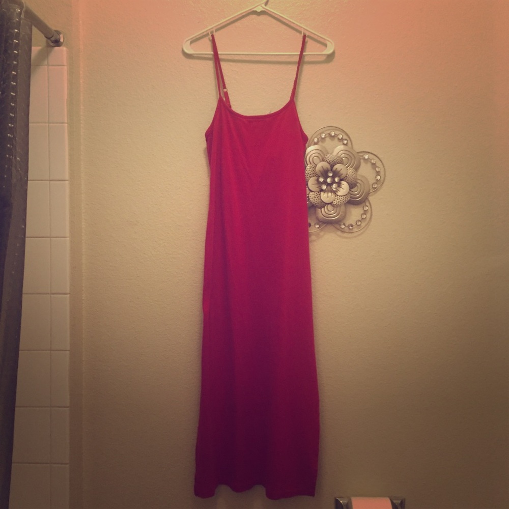 Red tank dress